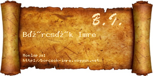 Börcsök Imre névjegykártya
