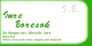 imre borcsok business card